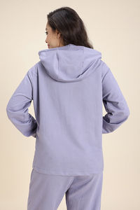 Zivame Knit Cotton Hoodie - Silver Bullet — thumbnail 4